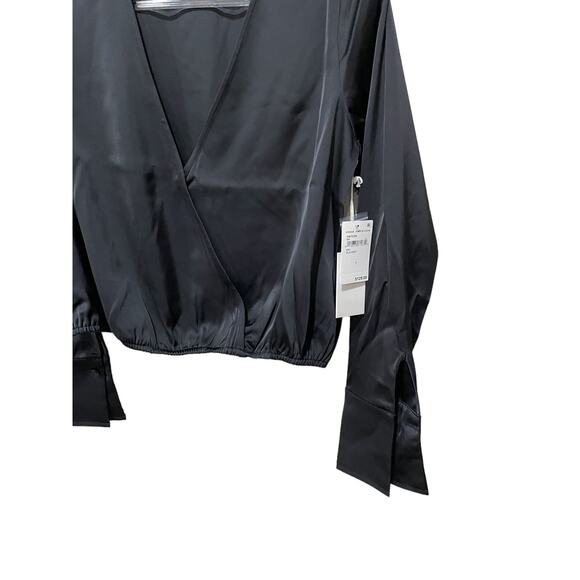 GOOD‎ AMERICAN SATIN WRAP TOP Size Small New with Tags - Picture 9 of 12